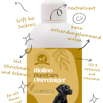 Riolino PureEars – Sanfter Ohrenreiniger für Hunde und Katzen