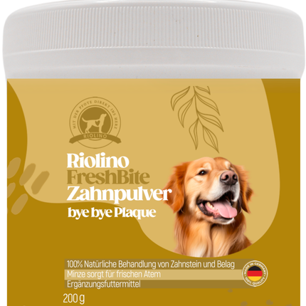 Riolino FreshBite Zahnpulver – Natürliche Zahnpflege für Hunde