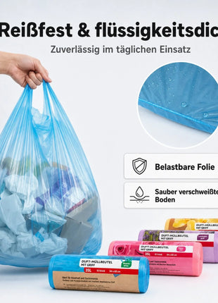 Müllbeutel mit Tragegriff 35L - 4 Düfte – 60 Stück