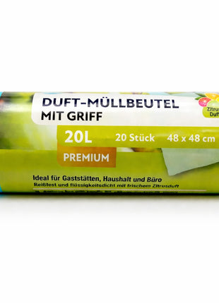 Müllbeutel mit Tragegriff 20L - Zitrus Duft | Reißfest