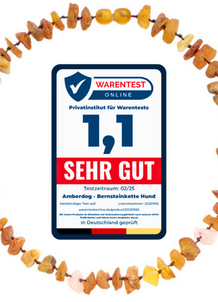 Hunde Bernsteinkette Rosenquarz