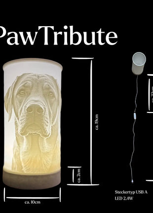 PawTribute – Personalisierte Gedenklampe mit deinem Foto