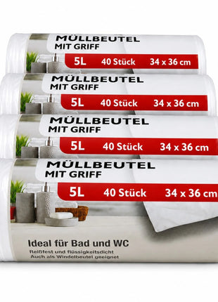 Müllbeutel mit Tragegriff 5L – 40 Stück