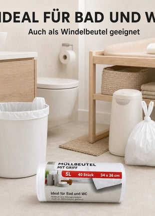 Müllbeutel mit Tragegriff 5L – 40 Stück