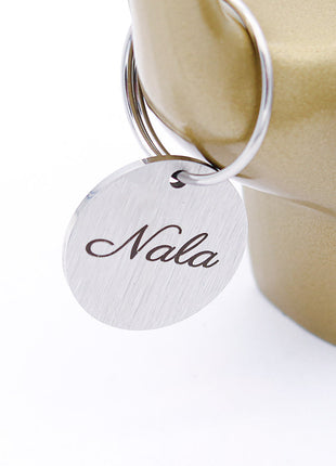 Hundemarke mit Gravur, Name und Telefon personalisiert, rund, 25mm oder 30mm in verschiedenen Farben