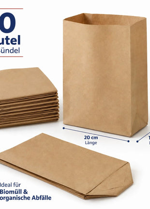 Biomüllbeutel 10L Papier | Reißfeste & nassfeste Mülltüten