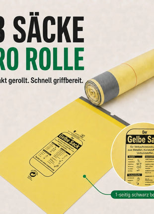 Gelbe Säcke auf Rolle(n)