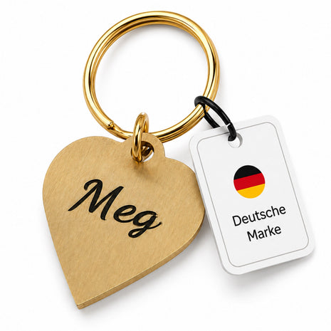 Heart-shaped dog tag, individually and free of charge engraved