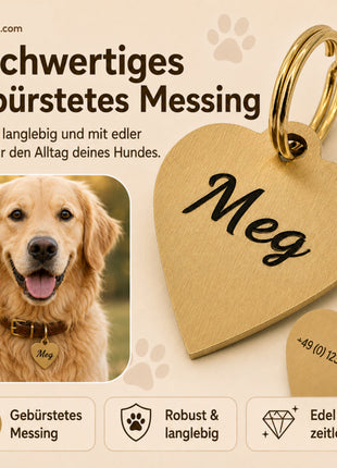 Herz Hundemarke individuell und kostenlos graviert