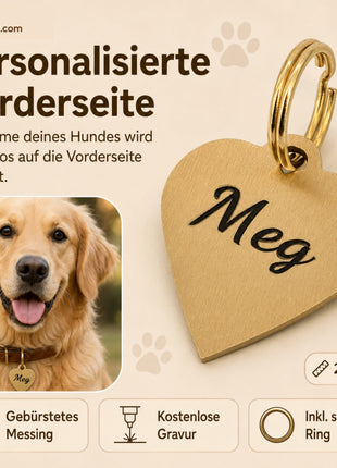 Herz Hundemarke individuell und kostenlos graviert