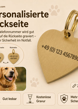 Herz Hundemarke individuell und kostenlos graviert
