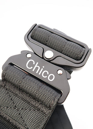 Tactical dog collar for large dogs, engraved with name