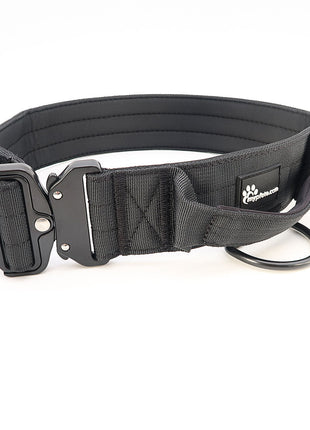 Tactical dog collar for large dogs, engraved with name