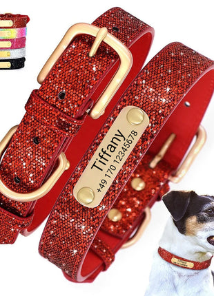 Hundehalsband "Tiffany" mit Namen und Telefon personalisiert. Lasergravur inklusive.