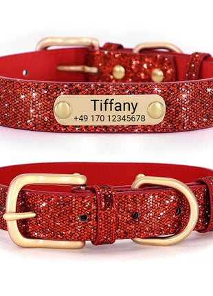 Hundehalsband "Tiffany" mit Namen und Telefon personalisiert. Lasergravur inklusive.