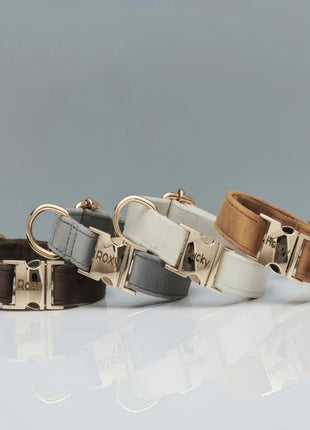 Personalisiertes Samt Hundehalsband "Emilia" mit Gravur – Verstellbar & Elegant
