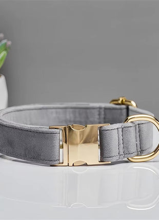 Personalisiertes Samt Hundehalsband "Emilia" mit Gravur – Verstellbar & Elegant