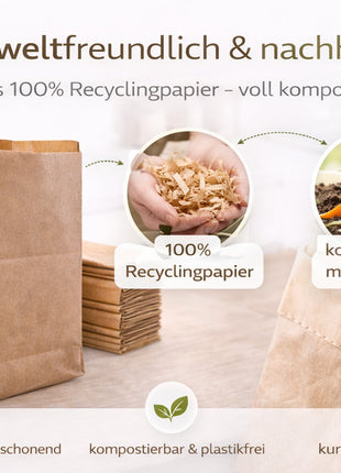 Bio Müllbeutel Papier 10l | 100% Plastikfreie Biotüten