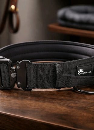Tactical dog collar for large dogs, engraved with name