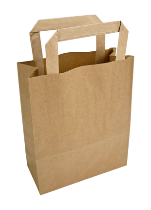 Papiertragetaschen Braun mit Henkel 18+8x22cm - FSC Kraftpapier Tüten