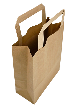 Papiertragetaschen Braun mit Henkel 18+8x22cm - FSC Kraftpapier Tüten