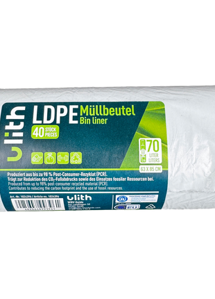 Müllbeutel 70L - bis zu 98% Recyceltes Material