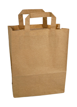 Papiertragetaschen Braun mit Henkel 22+11x28cm - FSC Kraftpapier Tüten
