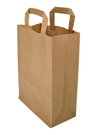 Papiertragetaschen Braun mit Henkel 22+11x28cm - FSC Kraftpapier Tüten