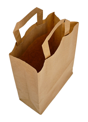 Papiertragetaschen Braun mit Henkel 22+11x28cm - FSC Kraftpapier Tüten