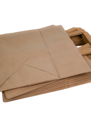Papiertragetaschen Braun mit Henkel 26+17x25cm - FSC Kraftpapier Tüten
