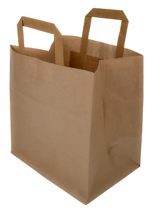 Papiertragetaschen Braun mit Henkel 26+17x25cm - FSC Kraftpapier Tüten