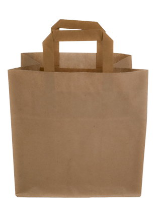 Papiertragetaschen Braun mit Henkel 26+17x25cm - FSC Kraftpapier Tüten
