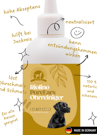 Riolino PureEars – Sanfter Ohrenreiniger für Hunde und Katzen