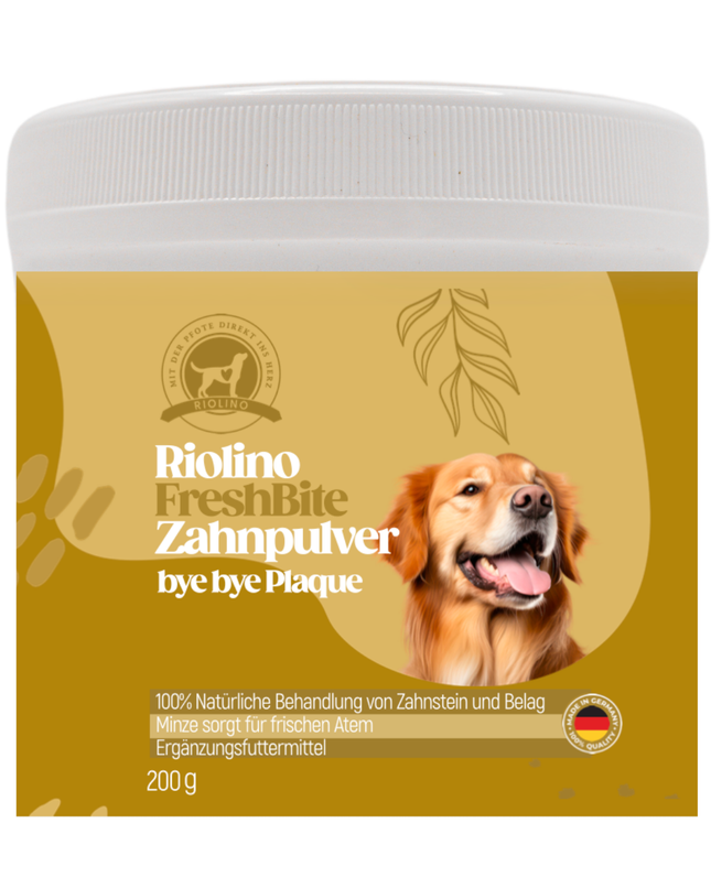 Riolino FreshBite Zahnpulver – Natürliche Zahnpflege für Hunde