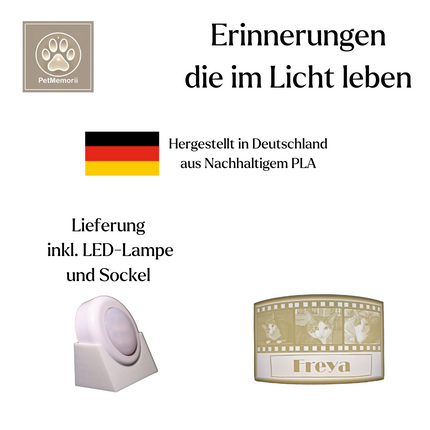 3D-Filmstreifen Lithophan – Erinnerung an dein Haustier