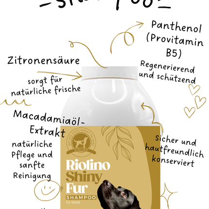 Riolino Shiny Fur – Sanftes Hundeshampoo für glänzendes Fell