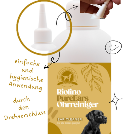 Riolino PureEars – Sanfter Ohrenreiniger für Hunde und Katzen