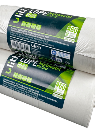 Müllbeutel 60L | bis zu 98% Recyceltes Material