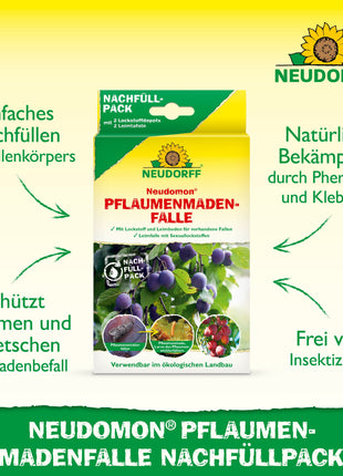 Neudorff Neudomon Pflaumenmaden ­Falle Nachfüllpack 2 Leimtafeln