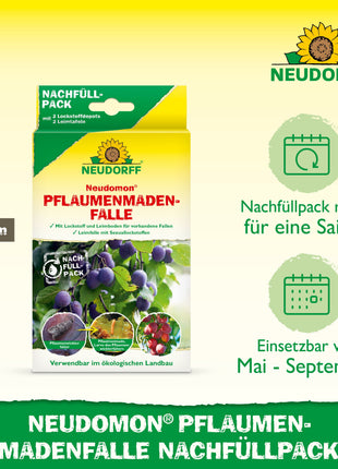 Neudorff Neudomon Pflaumenmaden ­Falle Nachfüllpack 2 Leimtafeln