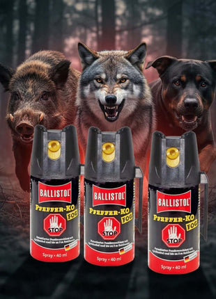 BALLISTOL PFEFFER KO FOG Tierabwehr Pfefferspray 3 x 40 ml