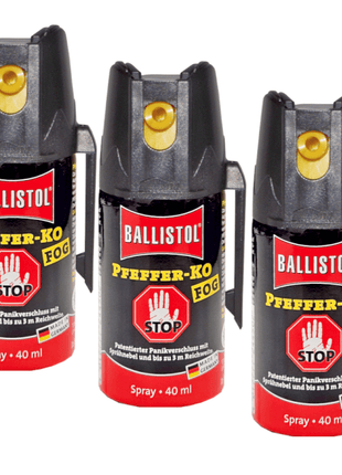 BALLISTOL PFEFFER KO FOG Tierabwehr Pfefferspray 3 x 40 ml