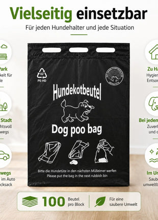 Hundekotbeutel 20x32+3cm - Im Block zu je 100 Stück
