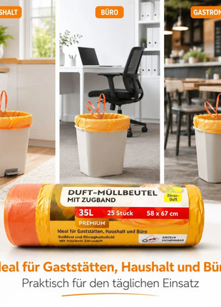 Müllbeutel mit Zugband 35L - Zitrus Duft