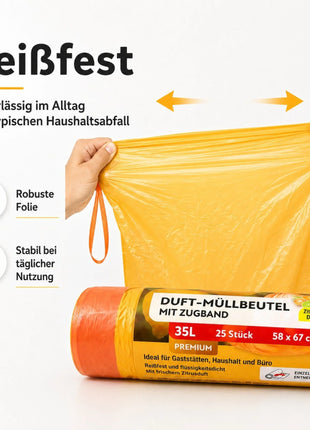 Müllbeutel mit Zugband 35L - Zitrus Duft