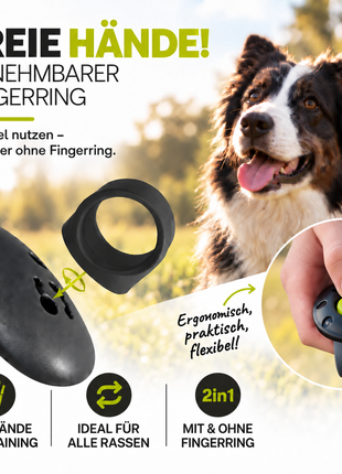 Finger Clicker für Hunde & Katzen mit abnehmbarem Fingerring | ASCO