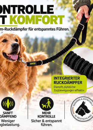ASCO Hundeleine mit Ruckdämpfer 100-200 cm