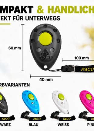 ASCO Premium Clicker – Professional clicker training clicker for dogs, cats, horses 