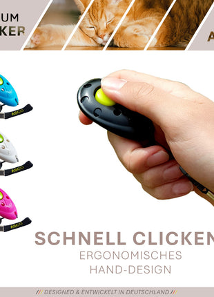 ASCO Premium Clicker – Clickertraining Profi Klicker für Hunde, Katzen, Pferde