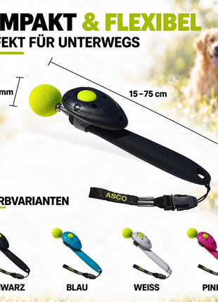 ASCO ClickStick - Target Stick with Detachable Premium Clicker - Target Stick for Dog and Cat Clicker Training - Extendable Target Stick with Extra Clicker - Target Stick for Target Training 